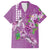 Hawaii Aloha Turtle Hibiscus and Leaves Family Matching Tank Maxi Dress and Hawaiian Shirt with Polynesian and Kakau Tattoos Lilac Color - Polynesian Pride