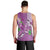 Hawaii Aloha Turtle Hibiscus and Leaves Men Tank Top with Polynesian and Kakau Tattoos Lilac Color - Polynesian Pride