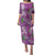 Hawaii Aloha Turtle Hibiscus and Leaves Puletasi with Polynesian and Kakau Tattoos Lilac Color - Polynesian Pride