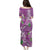 Hawaii Aloha Turtle Hibiscus and Leaves Puletasi with Polynesian and Kakau Tattoos Lilac Color - Polynesian Pride