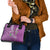 Hawaii Aloha Turtle Hibiscus and Leaves Shoulder Handbag with Polynesian and Kakau Tattoos Lilac Color - Polynesian Pride