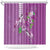 Hawaii Aloha Turtle Hibiscus and Leaves Shower Curtain with Polynesian and Kakau Tattoos Lilac Color - Polynesian Pride