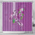 Hawaii Aloha Turtle Hibiscus and Leaves Shower Curtain with Polynesian and Kakau Tattoos Lilac Color - Polynesian Pride