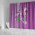 Hawaii Aloha Turtle Hibiscus and Leaves Shower Curtain with Polynesian and Kakau Tattoos Lilac Color - Polynesian Pride