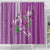 Hawaii Aloha Turtle Hibiscus and Leaves Shower Curtain with Polynesian and Kakau Tattoos Lilac Color - Polynesian Pride