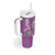 Hawaii Aloha Turtle Hibiscus and Leaves Tumbler With Handle with Polynesian and Kakau Tattoos Lilac Color - Polynesian Pride