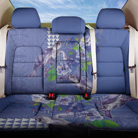 Hawaii Aloha Turtle Hibiscus and Leaves Back Car Seat Cover with Polynesian and Kakau Tattoos Denim Color - Polynesian Pride