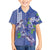 Hawaii Aloha Turtle Hibiscus and Leaves Family Matching Tank Maxi Dress and Hawaiian Shirt with Polynesian and Kakau Tattoos Denim Color - Polynesian Pride