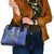 Hawaii Aloha Turtle Hibiscus and Leaves Shoulder Handbag with Polynesian and Kakau Tattoos Denim Color - Polynesian Pride