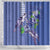 Hawaii Aloha Turtle Hibiscus and Leaves Shower Curtain with Polynesian and Kakau Tattoos Denim Color - Polynesian Pride