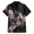Hawaii Aloha Turtle Hibiscus and Leaves Family Matching Short Sleeve Bodycon Dress and Hawaiian Shirt with Polynesian and Kakau Tattoos Black Color - Polynesian Pride