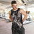 Hawaii Aloha Turtle Hibiscus and Leaves Men Tank Top with Polynesian and Kakau Tattoos Black Color - Polynesian Pride