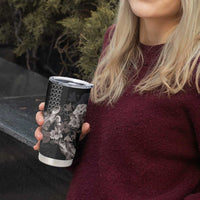 Hawaii Aloha Turtle Hibiscus and Leaves Tumbler Cup with Polynesian and Kakau Tattoos Black Color - Polynesian Pride