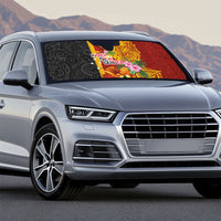 Papua New Guinea Independence Day Auto Sun Shade Birds-of-Paradise Melanesian Tattoos Tropical Plants LT03 - Polynesian Pride