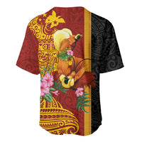 Papua New Guinea Independence Day Baseball Jersey Birds-of-Paradise Melanesian Tattoos Tropical Plants LT03 - Polynesian Pride