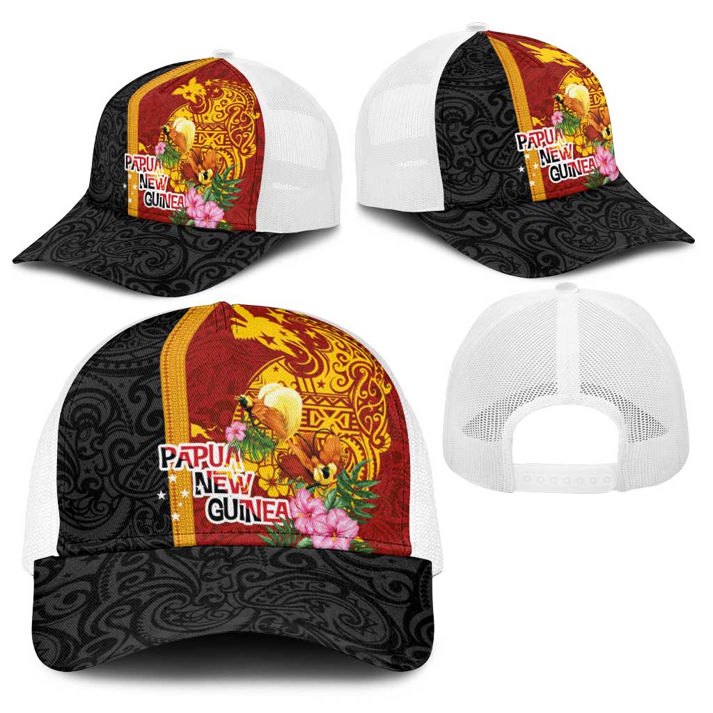 Papua New Guinea Independence Day Baseball Net Cap Birds-of-Paradise Melanesian Tattoos Tropical Plants LT03 - Polynesian Pride