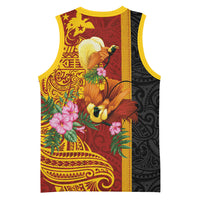 Papua New Guinea Independence Day Basketball Jersey Birds-of-Paradise Melanesian Tattoos Tropical Plants LT03 - Polynesian Pride