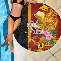 Papua New Guinea Independence Day Beach Blanket Birds-of-Paradise Melanesian Tattoos Tropical Plants LT03 - Polynesian Pride