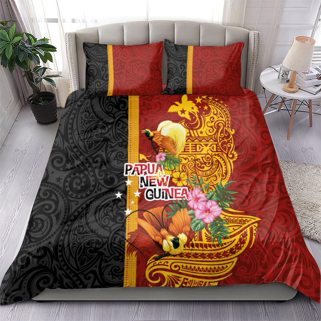 Papua New Guinea Independence Day Bedding Set Birds-of-Paradise Melanesian Tattoos Tropical Plants LT03 - Polynesian Pride