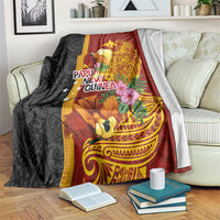 Papua New Guinea Independence Day Blanket Birds-of-Paradise Melanesian Tattoos Tropical Plants LT03 Multicolor - Polynesian Pride