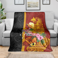 Papua New Guinea Independence Day Blanket Birds-of-Paradise Melanesian Tattoos Tropical Plants LT03 - Polynesian Pride