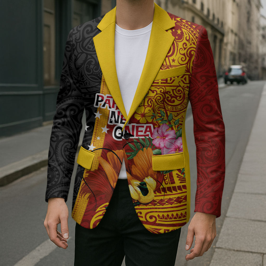 Papua New Guinea Independence Day Blazer Birds-of-Paradise Melanesian Tattoos Tropical Plants LT03 - Polynesian Pride