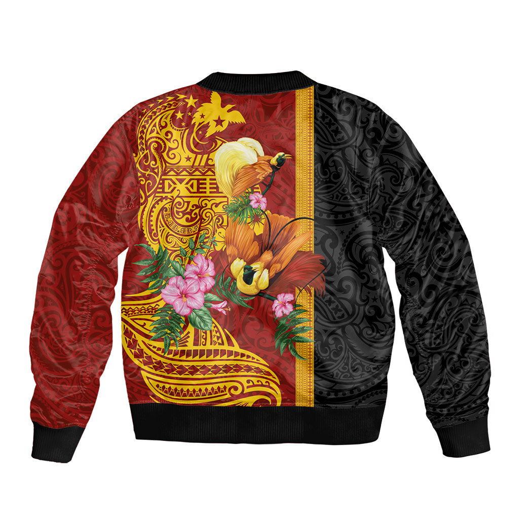 Papua New Guinea Independence Day Bomber Jacket Birds-of-Paradise Melanesian Tattoos Tropical Plants LT03 - Polynesian Pride