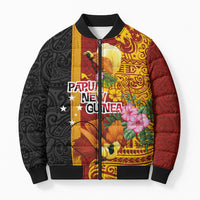 Papua New Guinea Independence Day Bomber Puffer Jacket Birds-of-Paradise Melanesian Tattoos Tropical Plants LT03 Unisex Multicolor - Polynesian Pride