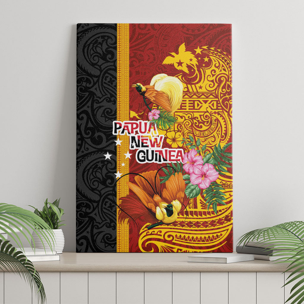Papua New Guinea Independence Day Canvas Wall Art Birds-of-Paradise Melanesian Tattoos Tropical Plants LT03 - Polynesian Pride