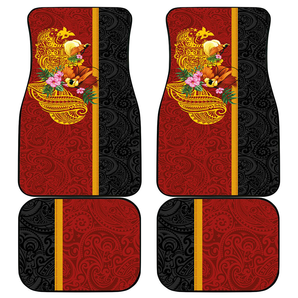 Papua New Guinea Independence Day Car Mats Birds-of-Paradise Melanesian Tattoos Tropical Plants LT03 - Polynesian Pride
