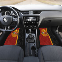 Papua New Guinea Independence Day Car Mats Birds-of-Paradise Melanesian Tattoos Tropical Plants LT03 Set 2pcs - Front Multicolor - Polynesian Pride