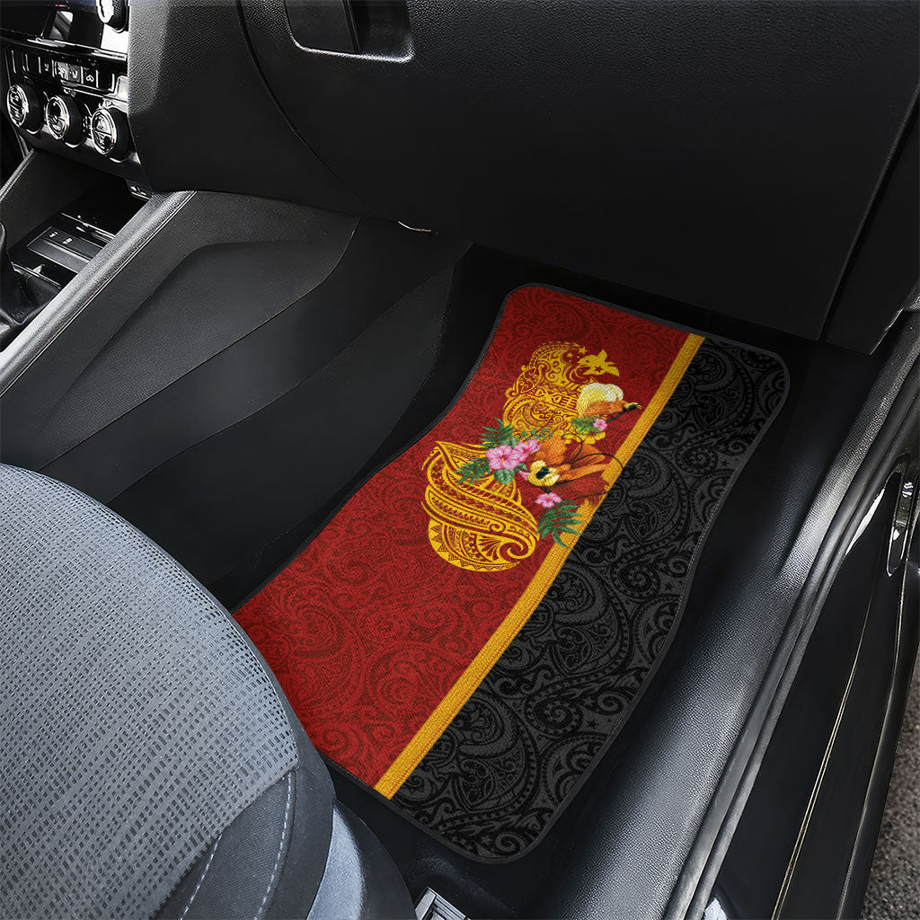 Papua New Guinea Independence Day Car Mats Birds-of-Paradise Melanesian Tattoos Tropical Plants LT03 - Polynesian Pride