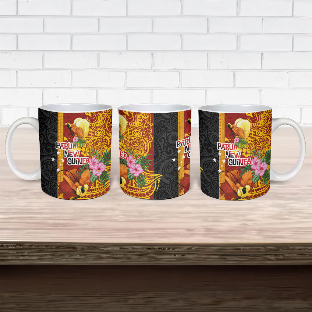 Papua New Guinea Independence Day Ceramic Mug Birds-of-Paradise Melanesian Tattoos Tropical Plants LT03 - Polynesian Pride