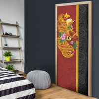 Papua New Guinea Independence Day Door Cover Birds-of-Paradise Melanesian Tattoos Tropical Plants LT03 - Polynesian Pride
