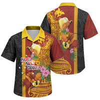 Papua New Guinea Independence Day Family Matching Tank Maxi Dress and Hawaiian Shirt Birds-of-Paradise Melanesian Tattoos Tropical Plants LT03 Son's Shirt Multicolor - Polynesian Pride