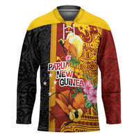 Papua New Guinea Independence Day Hockey Jersey Birds-of-Paradise Melanesian Tattoos Tropical Plants LT03 Unisex Multicolor - Polynesian Pride