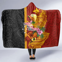Papua New Guinea Independence Day Hooded Blanket Birds-of-Paradise Melanesian Tattoos Tropical Plants LT03 One Size Multicolor - Polynesian Pride