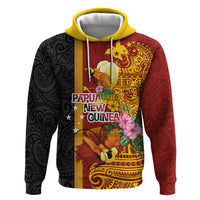 Papua New Guinea Independence Day Hoodie Birds-of-Paradise Melanesian Tattoos Tropical Plants LT03 Pullover Hoodie Multicolor - Polynesian Pride