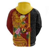 Papua New Guinea Independence Day Hoodie Birds-of-Paradise Melanesian Tattoos Tropical Plants LT03 - Polynesian Pride