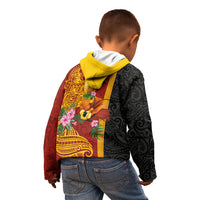 Papua New Guinea Independence Day Kid Hoodie Birds-of-Paradise Melanesian Tattoos Tropical Plants LT03 - Polynesian Pride