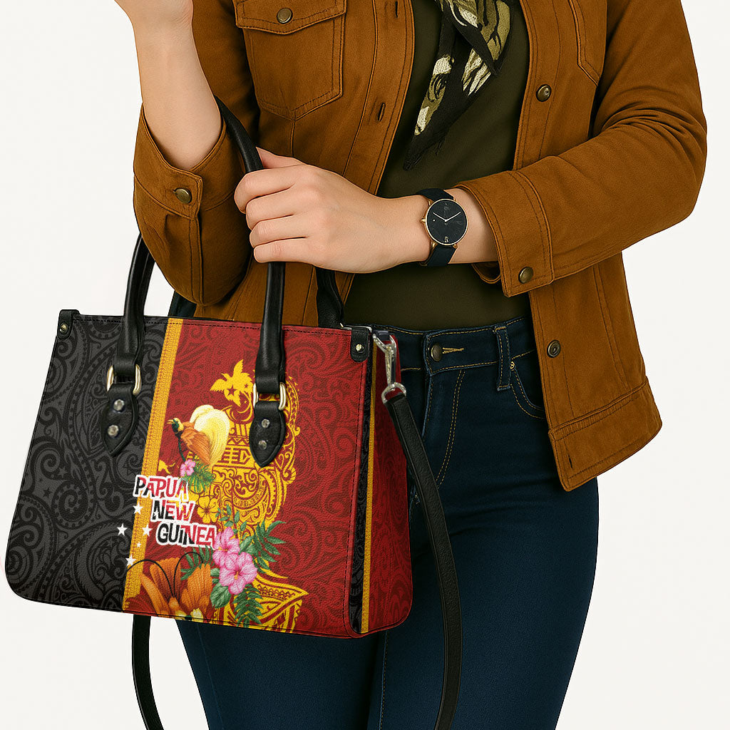 Papua New Guinea Independence Day Leather Bag Birds-of-Paradise Melanesian Tattoos Tropical Plants LT03 - Polynesian Pride