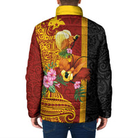 Papua New Guinea Independence Day Padded Jacket Birds-of-Paradise Melanesian Tattoos Tropical Plants LT03 - Polynesian Pride