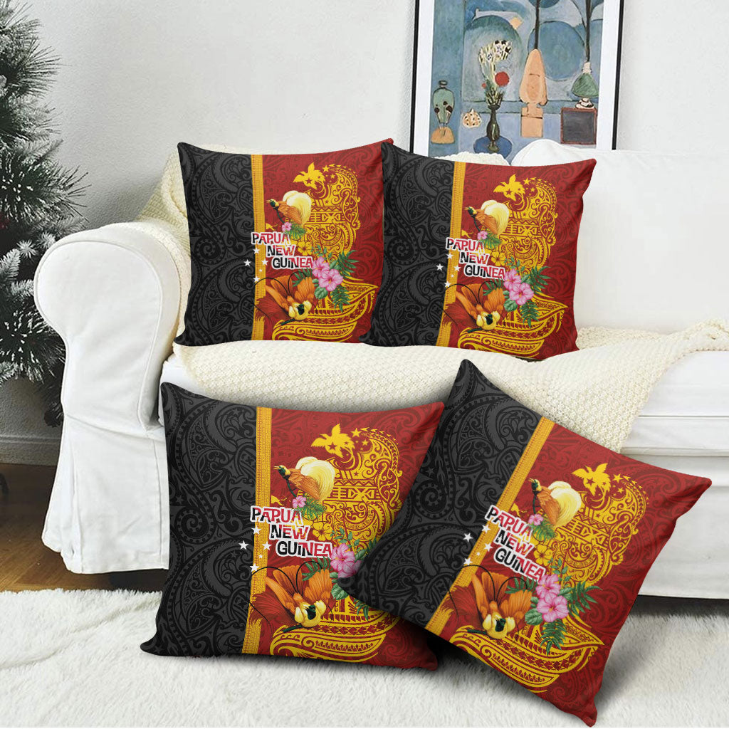 Papua New Guinea Independence Day Pillow Cover Birds-of-Paradise Melanesian Tattoos Tropical Plants LT03 - Polynesian Pride