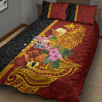 Papua New Guinea Independence Day Quilt Bed Set Birds-of-Paradise Melanesian Tattoos Tropical Plants LT03 - Polynesian Pride