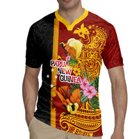 Papua New Guinea Independence Day Rugby Jersey Birds-of-Paradise Melanesian Tattoos Tropical Plants LT03 - Polynesian Pride
