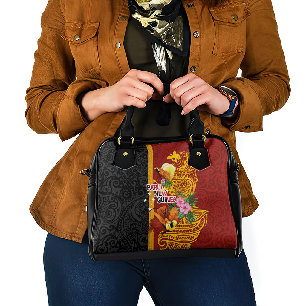 Papua New Guinea Independence Day Shoulder Handbag Birds-of-Paradise Melanesian Tattoos Tropical Plants LT03 - Polynesian Pride