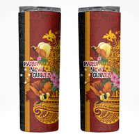 Papua New Guinea Independence Day Skinny Tumbler Birds-of-Paradise Melanesian Tattoos Tropical Plants LT03 Multicolor - Polynesian Pride