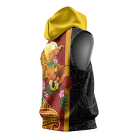Papua New Guinea Independence Day Sleeveless Hoodie Birds-of-Paradise Melanesian Tattoos Tropical Plants LT03 - Polynesian Pride