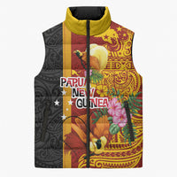 Papua New Guinea Independence Day Sleeveless Puffer Jacket Birds-of-Paradise Melanesian Tattoos Tropical Plants LT03 Unisex Multicolor - Polynesian Pride