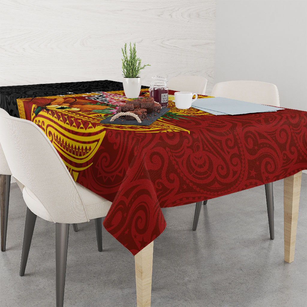 Papua New Guinea Independence Day Tablecloth Birds-of-Paradise Melanesian Tattoos Tropical Plants LT03 - Polynesian Pride